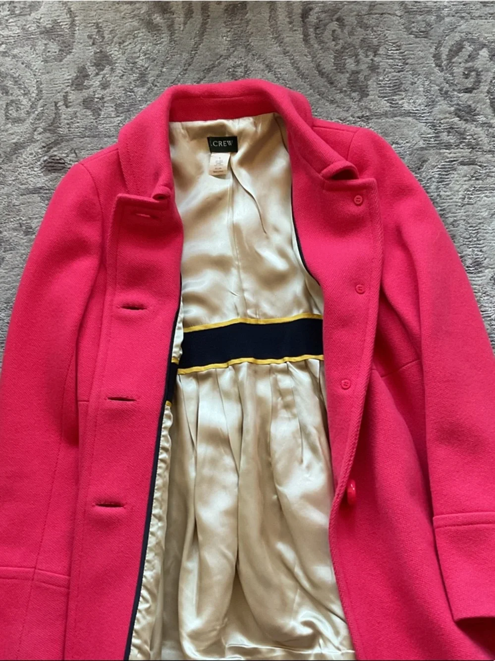 J. Crew Azalea Pink Single-Breasted Wool Pea Coat - Picture 8 of 10